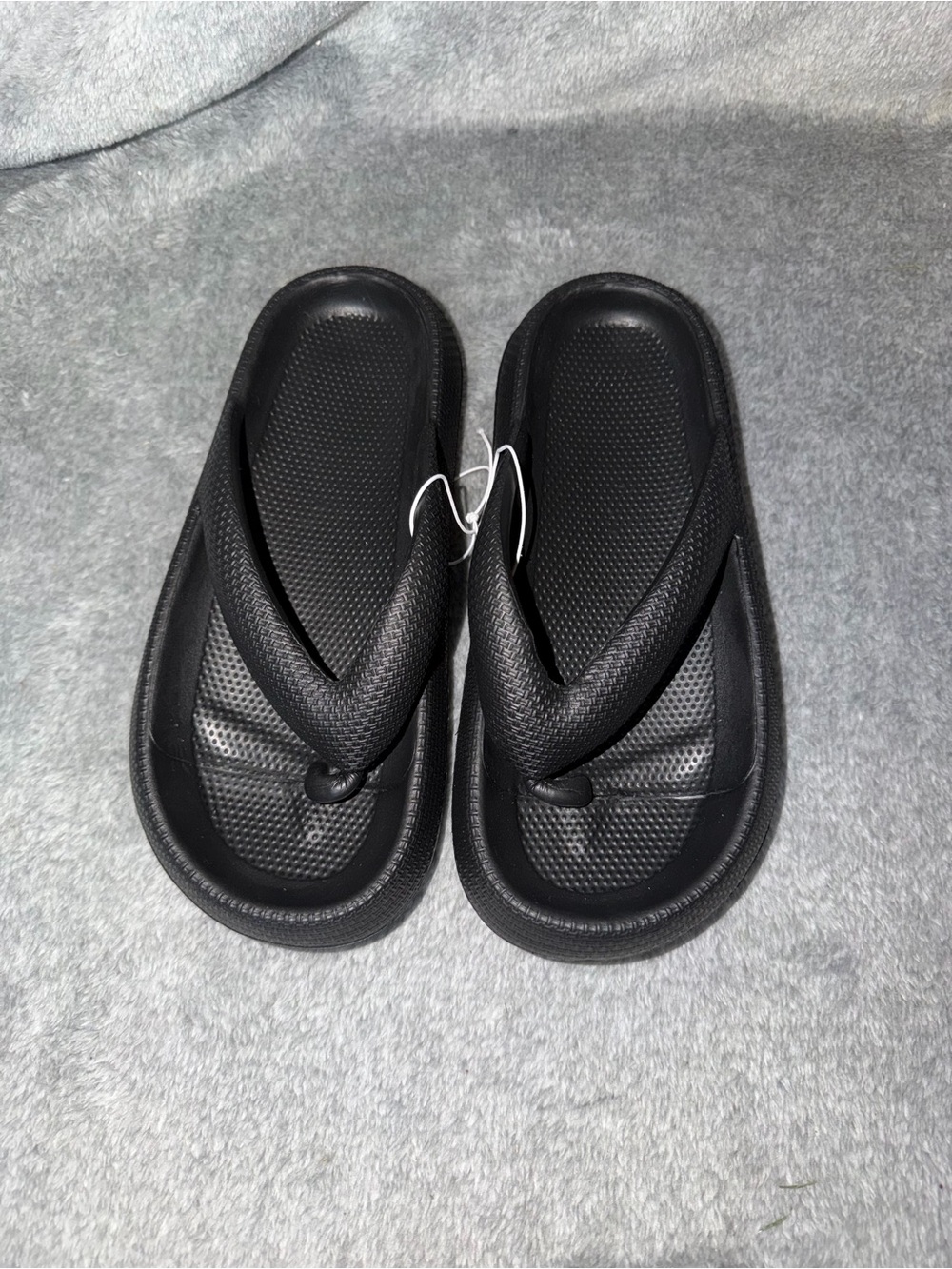 Flip Flops Black Women's Size 36-37 US 6-7 Soft Comfy Cushion Slides NEW